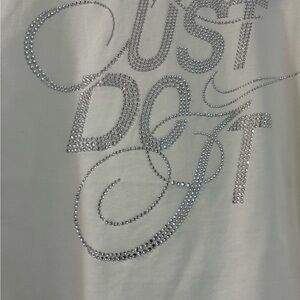 Nike Women's White Tee with Rhinestones Large NWT